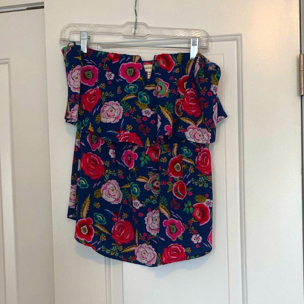 Floral strapless top